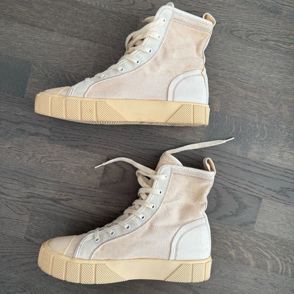 NWOT Zara Chunky High-Top Sneakers in Off-White Canvas Womens 39/8.5 - Picture 6 of 7